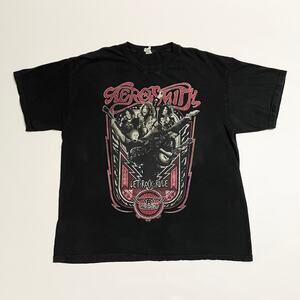 Aerosmith Concert Tour Tee Shirt Mens Size XL Let Rock Rule 2014 Rock Band Black